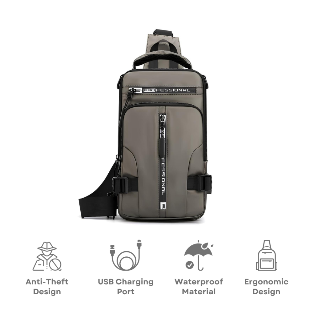 Menns Konvertibel Anti Tyveri Crossbody Veske
