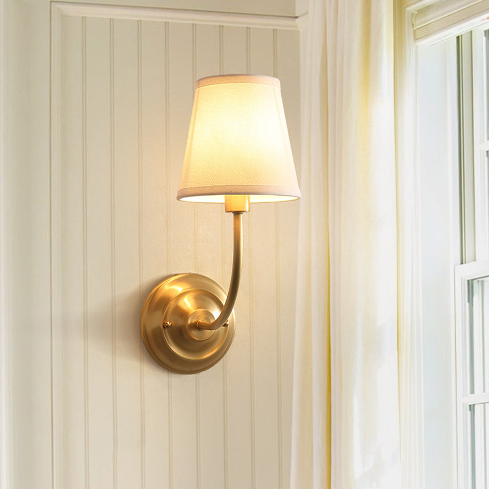 Silva Landerne Vintage Vegglampe, 5 Stiler, Metall/Tekstil, Gull, Soverom