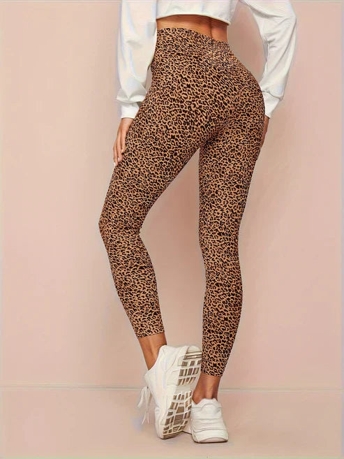 Kvinners Leopard Mønster Høy-Liv Leggings