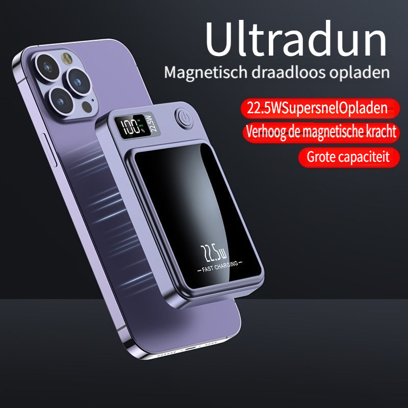 Magnetisk powerbank – Ultratynn med superrask trådløs lading