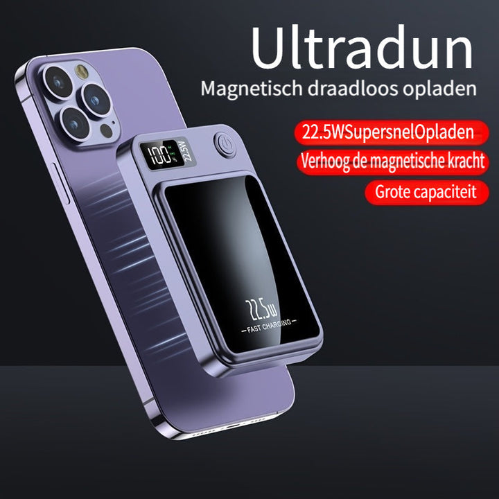 Magnetisk powerbank – Ultratynn med superrask trådløs lading