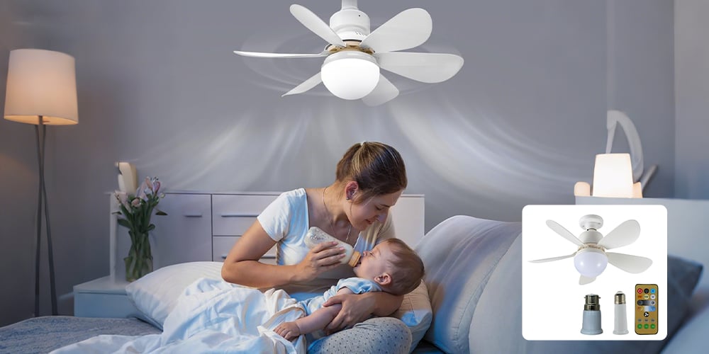 BreezeLux | Takvifte med lys 2-i-1