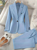 Kvinnens klassiske stil notched lapel blazer sett