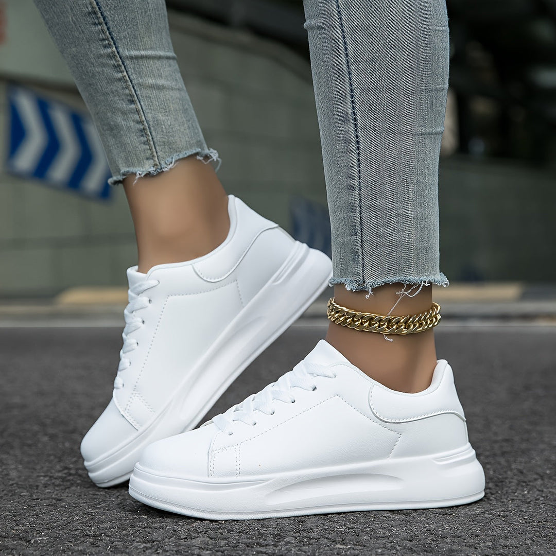 Hvite lær sneakers for kvinner