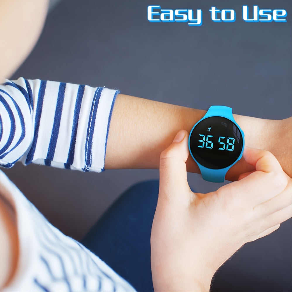 Digital LED-klokke med skritteller og vibrasjonsalarm – Fitnesstracker for barn