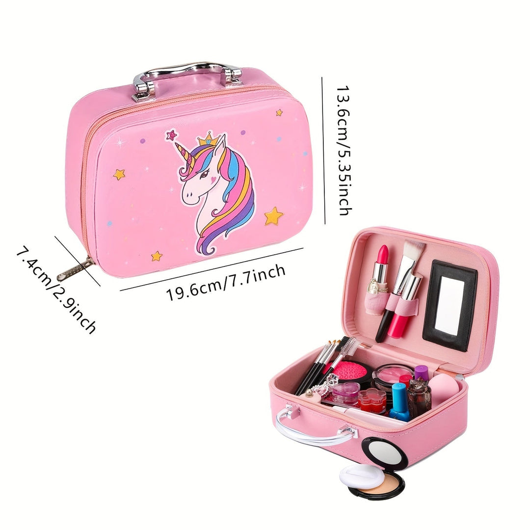 Deluxe Unicorn sminkeveske – ekte kosmetikk og tilbehør for jenter