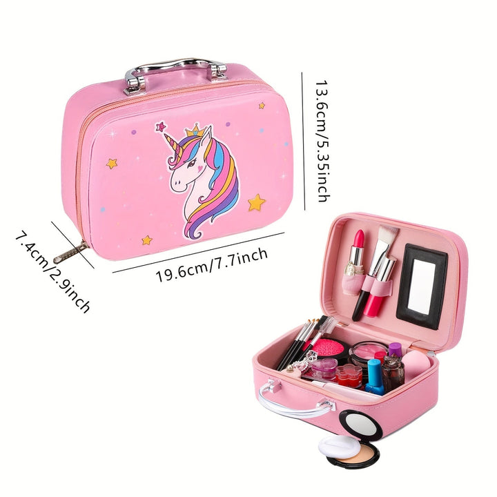 Deluxe Unicorn sminkeveske – ekte kosmetikk og tilbehør for jenter