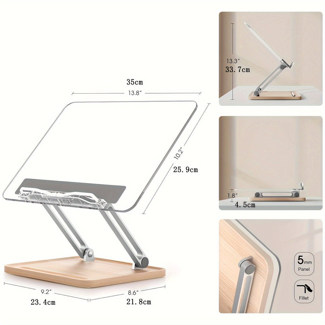 Ergonomisk Lesestativ i Akryl – Justerbart og Stilfullt