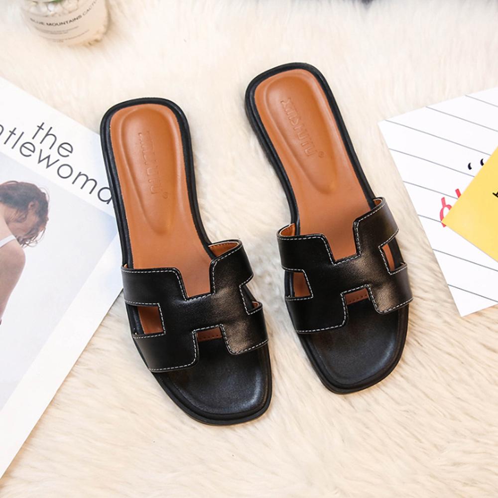 Dame-sandaler med H-profil i vegansk skinn - Komfortable og elegante