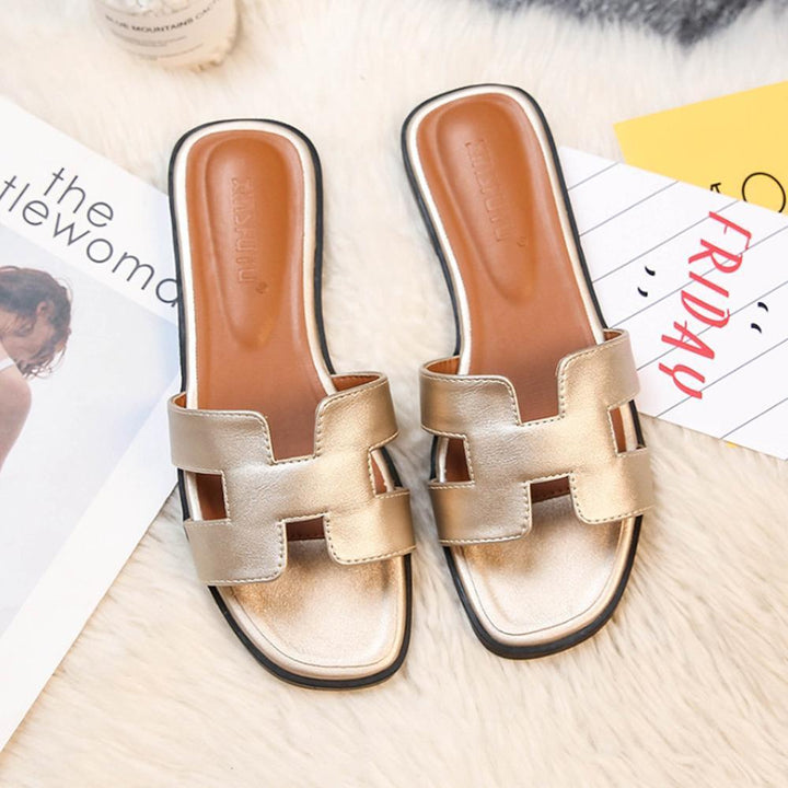 Dame-sandaler med H-profil i vegansk skinn - Komfortable og elegante