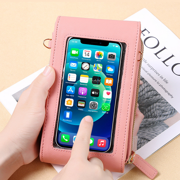 Telefonveske med Berøringsskjerm og Lommebokfunksjon – Kompakt Crossbody for Daglig Bruk