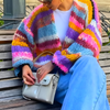Kvinners Stripete Åpen Front Cardigan