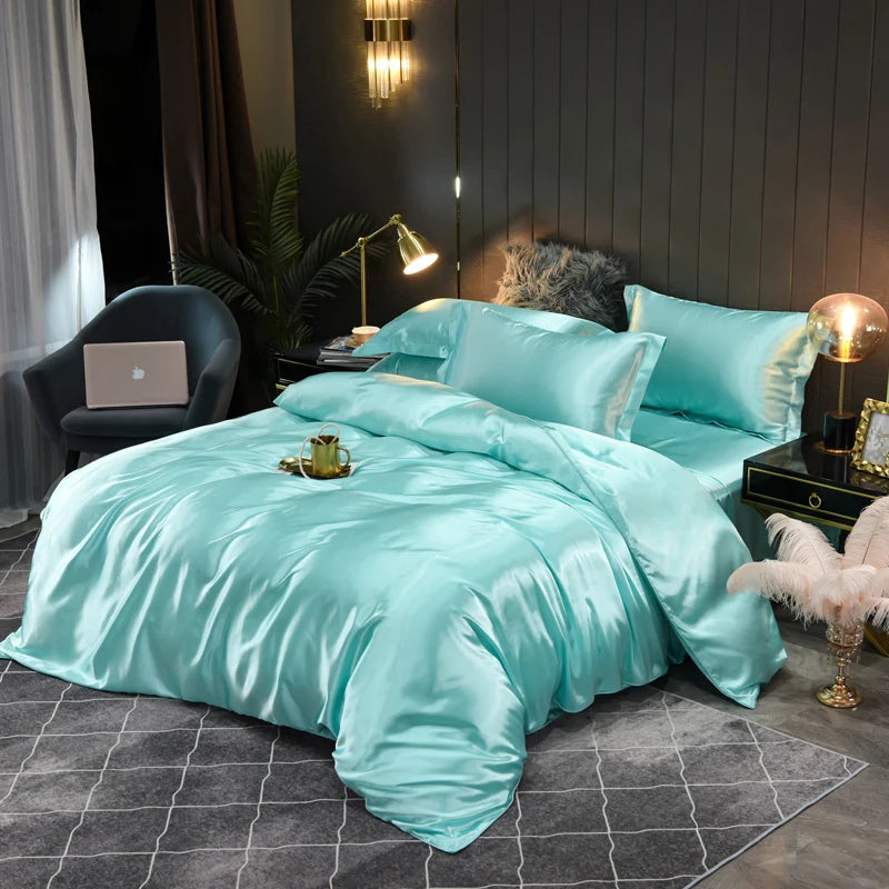 Silke Satin Sengetøy Sett Unne Deg Luksuriøs Komfort Og Elegant Design