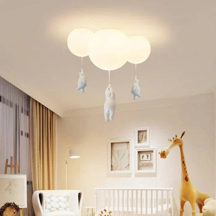 Taklampe for barn med bjørn og ballong - CloudBear