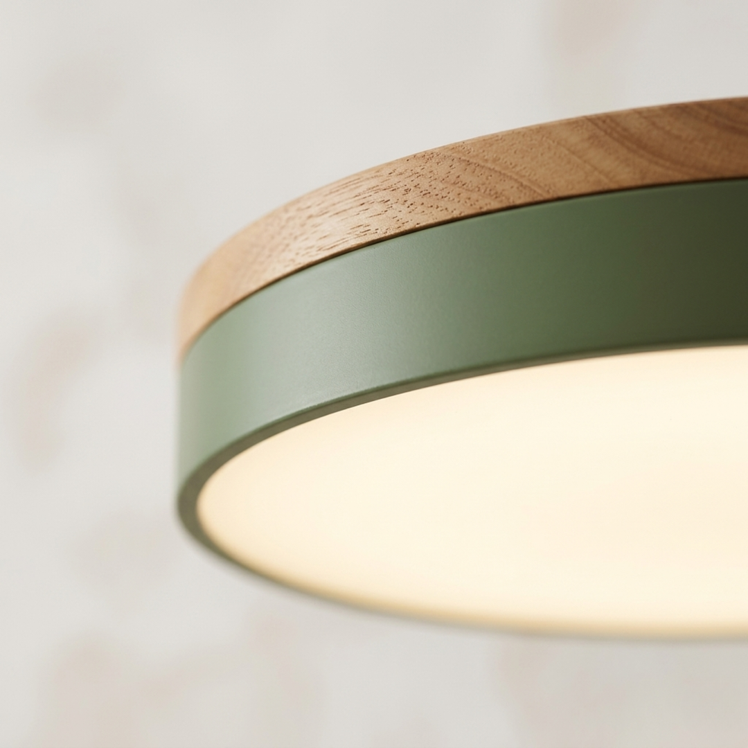 Rund skive-taklampe – flat, flushmontert lampe