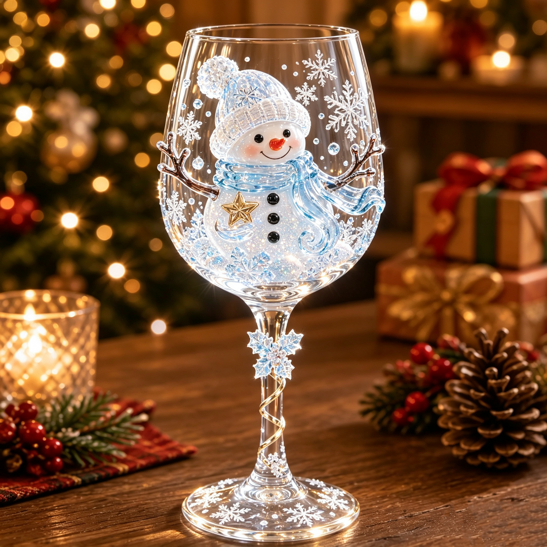 3D-vinglass til jul – festlig drikkeglede med julecharme