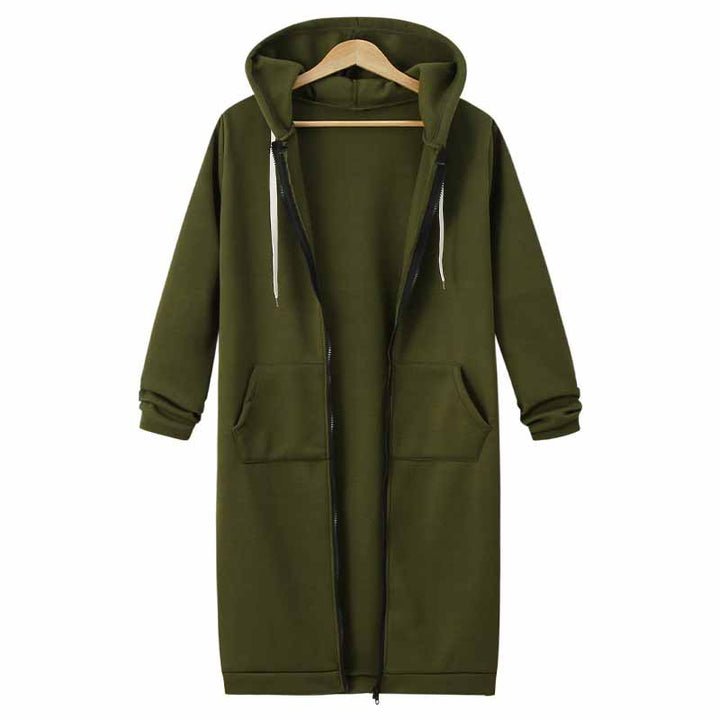 Rento pitkä naisten neuletakki - CozyZip