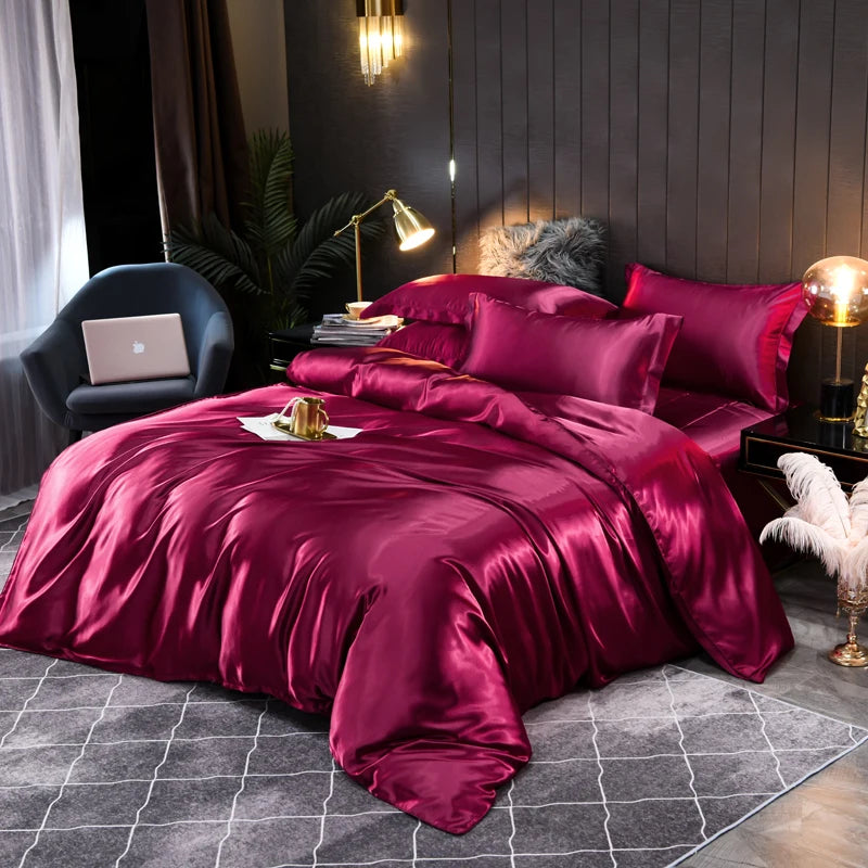 Silke Satin Sengetøy Sett Unne Deg Luksuriøs Komfort Og Elegant Design