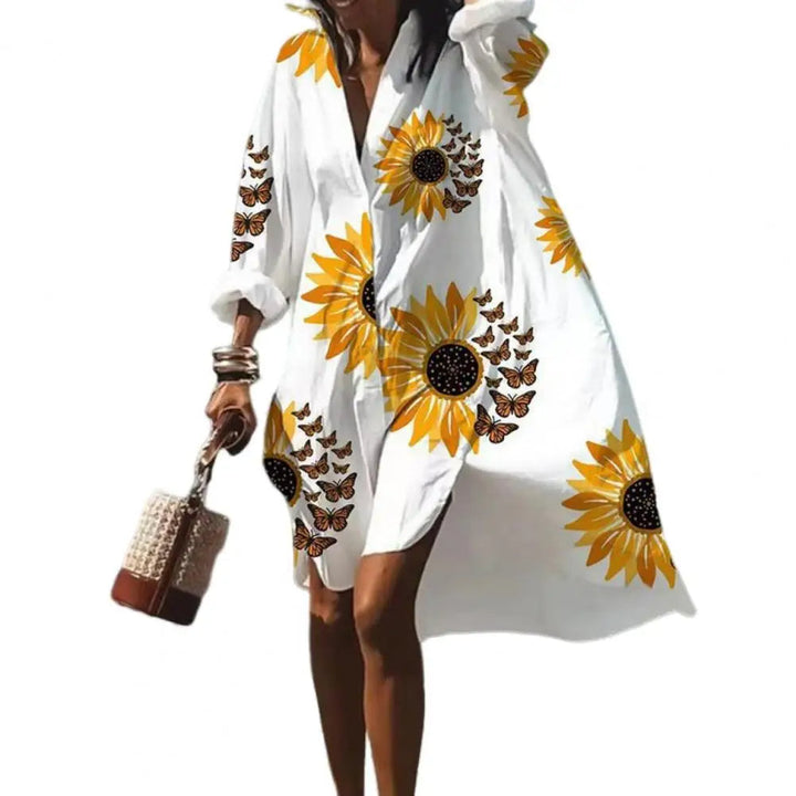 Kvinners Oversized Sommerkjole med Boho Print