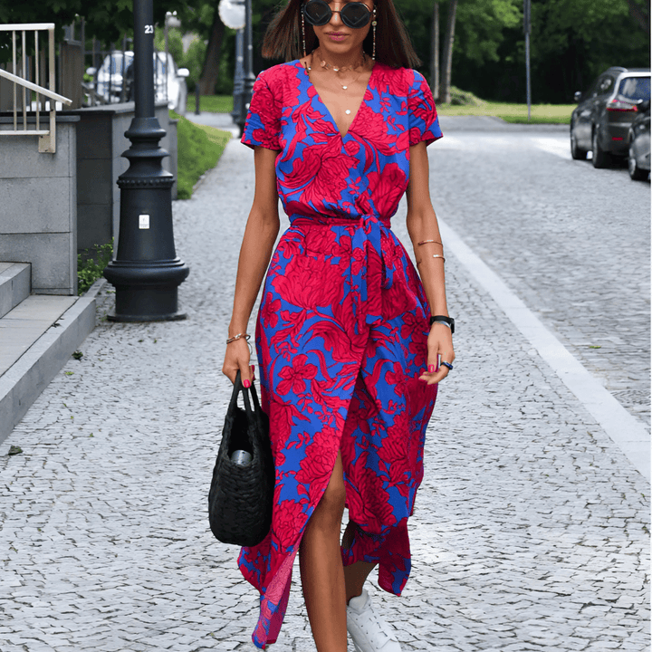 Kvinnens Split Hem LaceUp Kjole