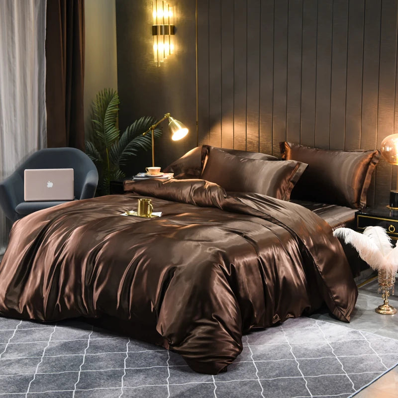 Silke Satin Sengetøy Sett Unne Deg Luksuriøs Komfort Og Elegant Design