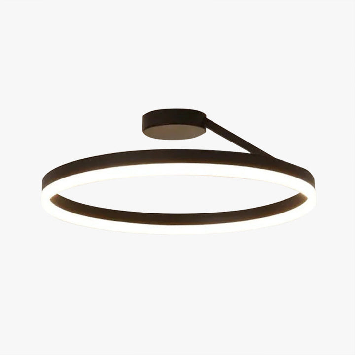 Arisha rund taklampe, moderne LED, svart/hvit, stue, gang, metall