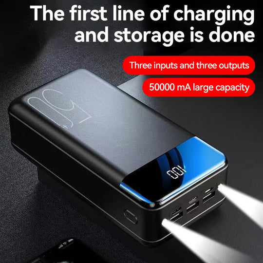 Voltaro Powerbank 50 000 mAh | Ultrarask Lading | For Laptop, Nettbrett og Smarttelefon | Kompakt og Ekstremt Kraftig