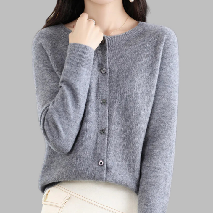 Damen O-Hals Cardigan