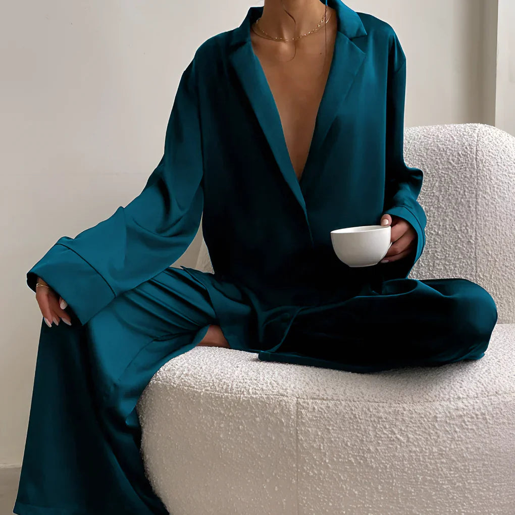 Kvinners Satin Loungewear Sett