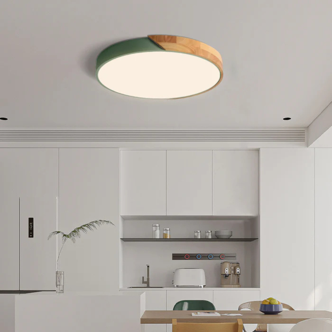 Delos Skandi Taklampe i Tre | LED-Designlys med Naturlig Uttrykk