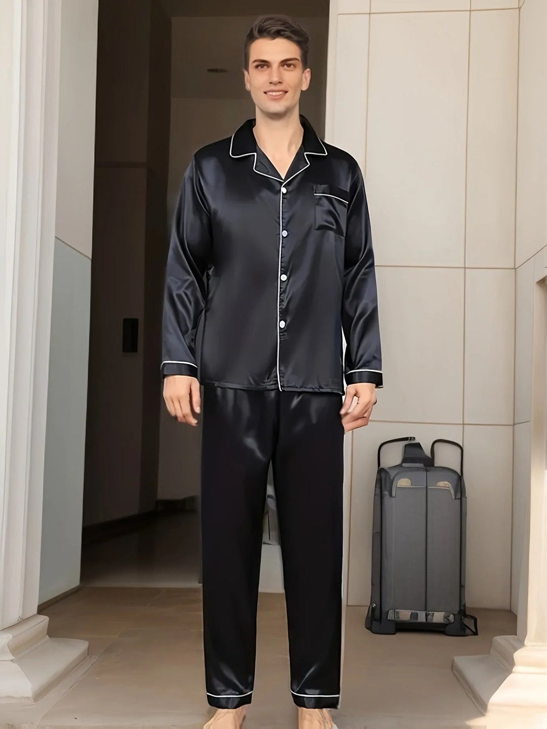 Pehmeä satiininen miesten pyjama - Adrian