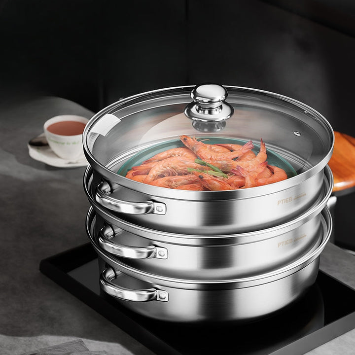 Dampkoker med 3 etasjer – NutriSteam