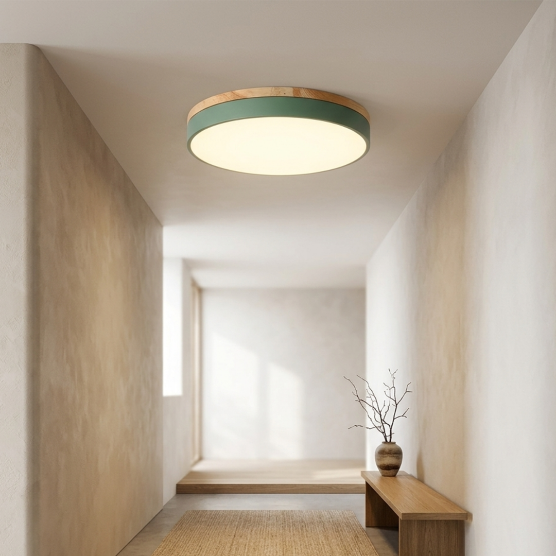 Rund skive-taklampe – flat, flushmontert lampe