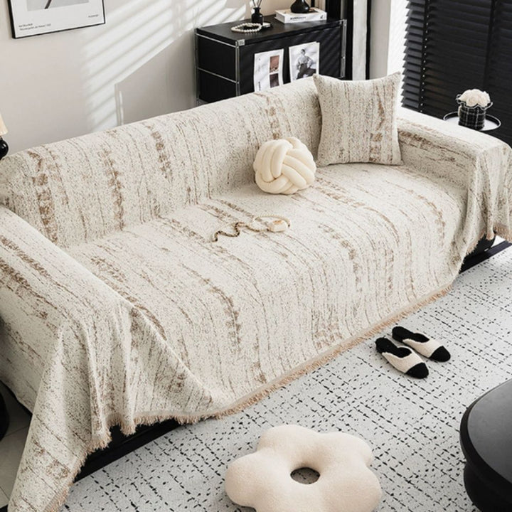 Mandel Crest Sofa Trekk Elegant Komfort for Din Stue