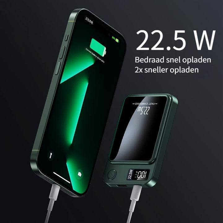 Magnetisk powerbank – Ultratynn med superrask trådløs lading