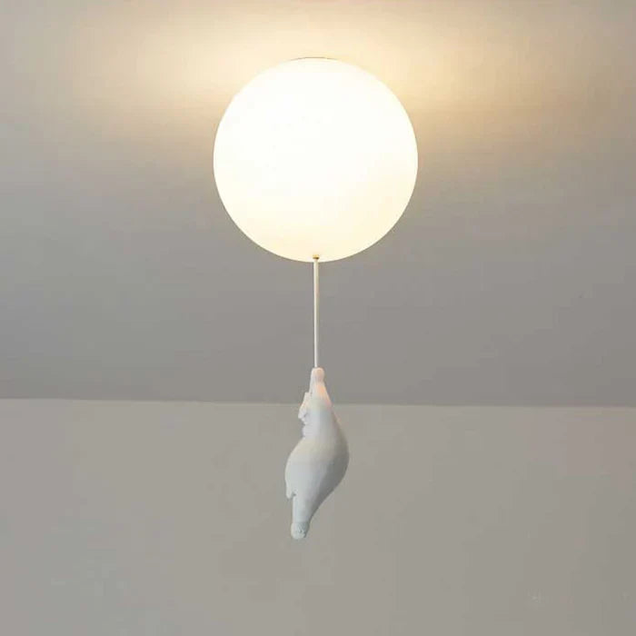 Taklampe for barn med bjørn og ballong - CloudBear