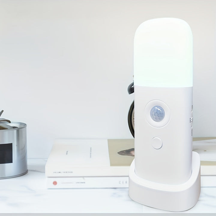 LED Nattlampe med Bevegelsessensor – Oppladbar via USB og Justerbar Lysstyrke for Soverom og Korridorer