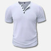 Slim-Fit Henley T-Skjorte for Menn med Knappelukking