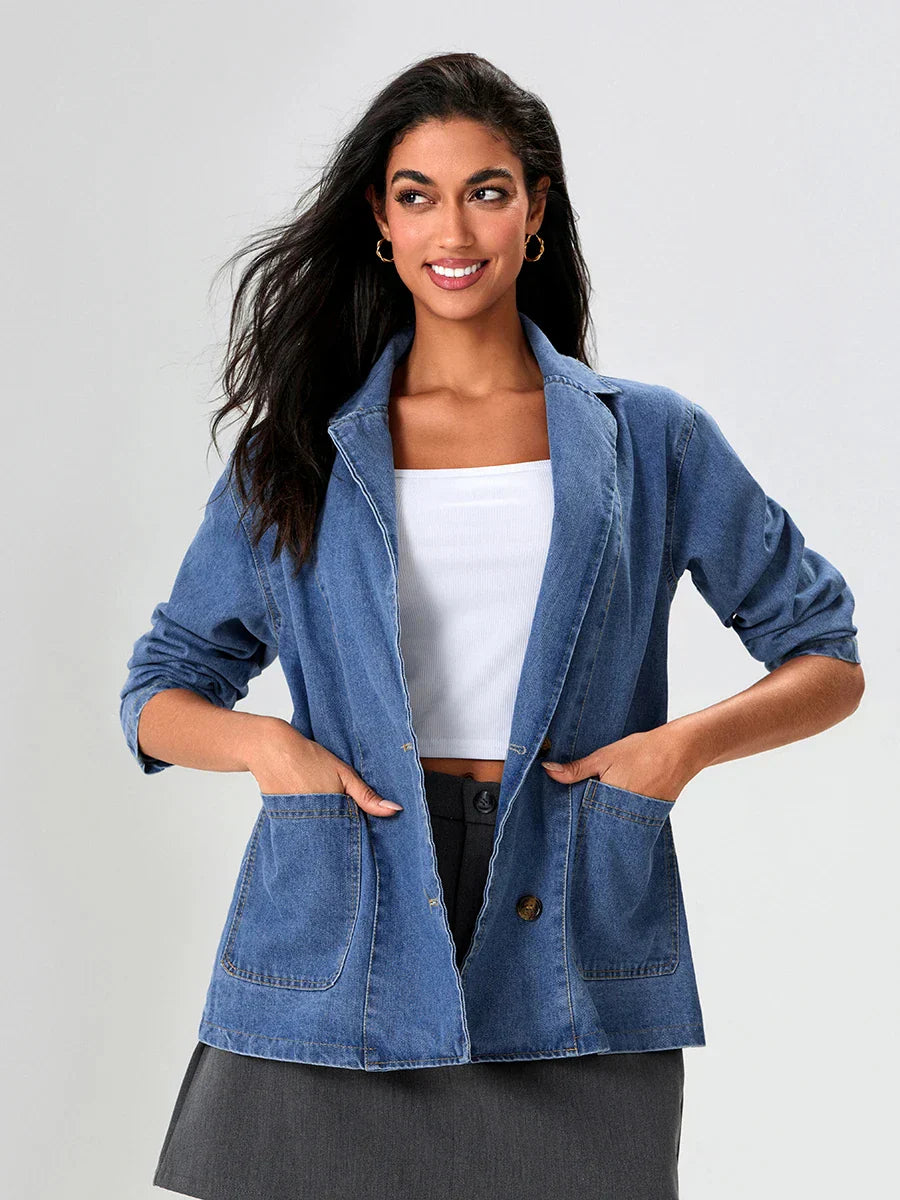 UrbanEdge – Denim Blazer med Klassisk Passform