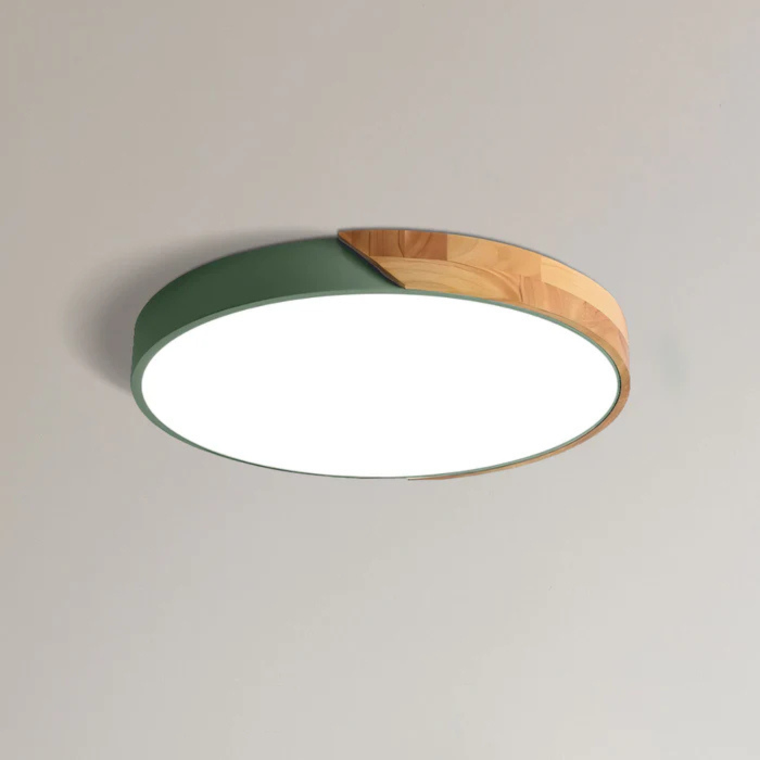 Delos taklampe i skandinavisk tre | Naturlig LED-designlampe