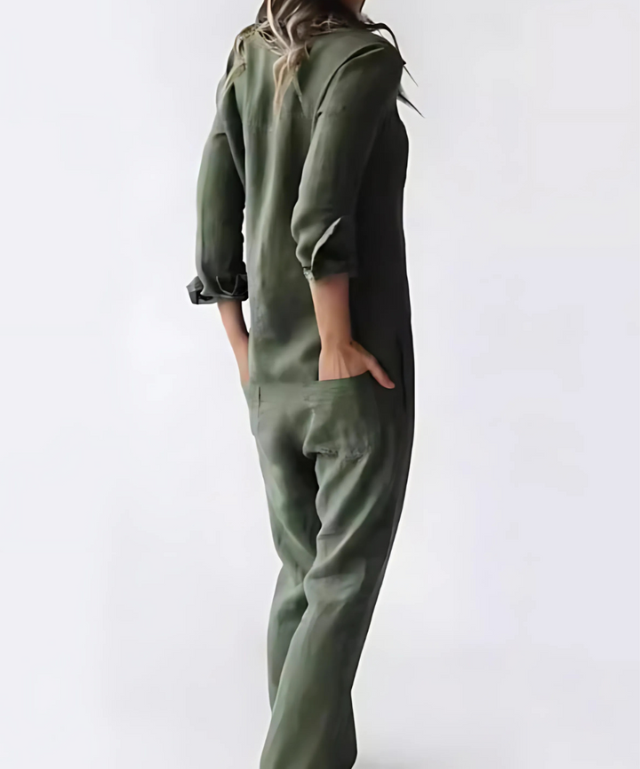 Bomull-Lin Jumpsuit for Kvinner