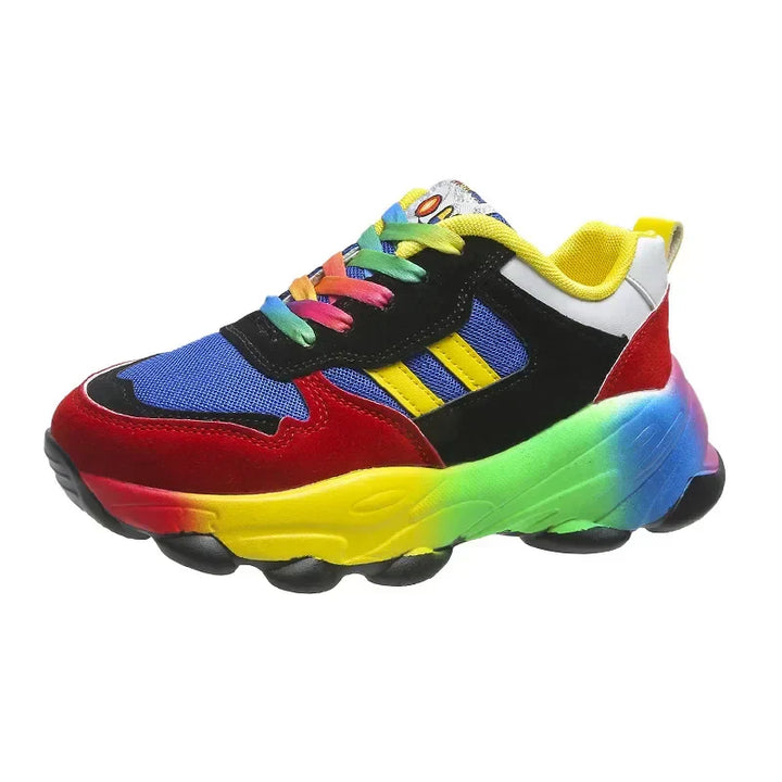 Trendy Multicolor Sneakers med Plattform Såle