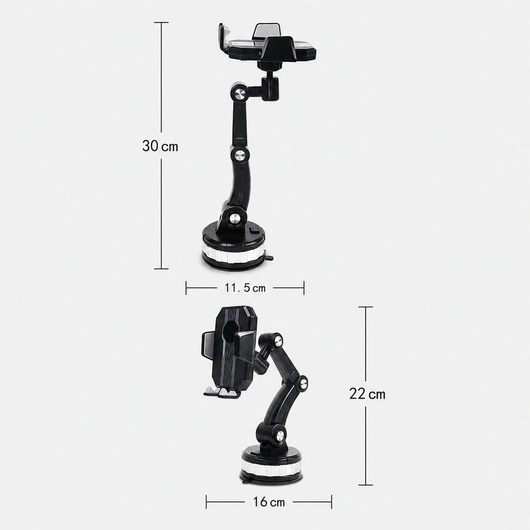 Smarttelefonholder for bil | Smarttelefonholder med sugekopp og 360° rotasjon | LuxGrip