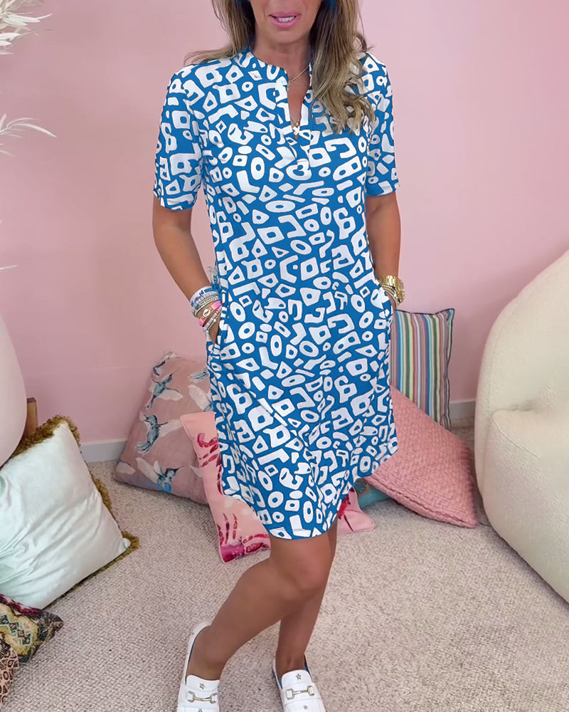 Strandkjole med V-hals og Praktiske Lommer