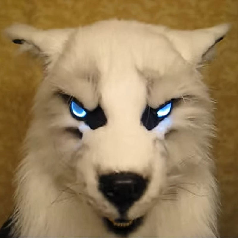 WolfLux LED varulvmaske | Lysende øyne og bevegelige ører for perfekt cosplay og Halloween-kostyme