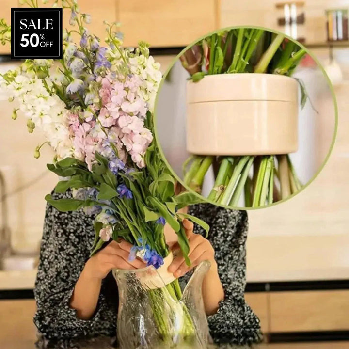 Gjenbrukbar blomsterarrangør til vase for oppreiste, friske blomsterbuketter