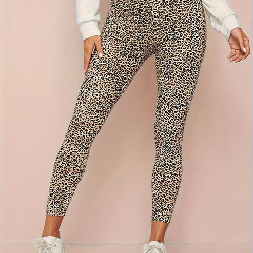 Kvinners Leopard Mønster Høy-Liv Leggings