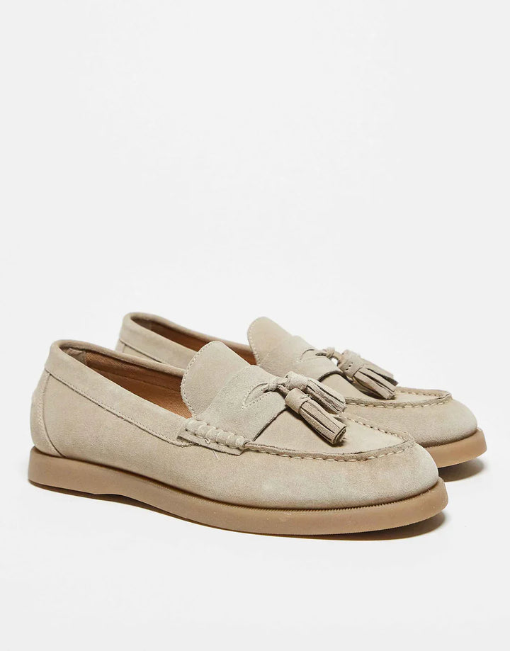 Luksus Suede Loafers med Tassel Detalj
