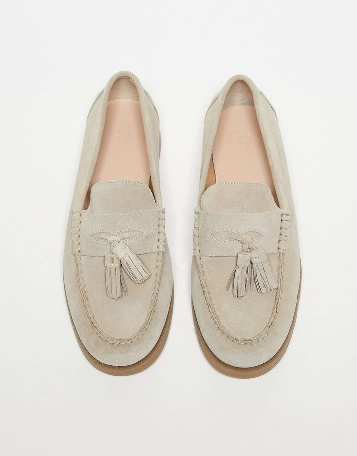Luksus Suede Loafers med Tassel Detalj