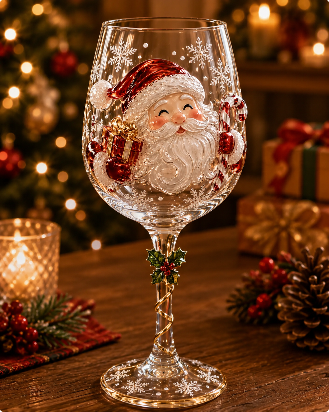 3D-vinglass til jul – festlig drikkeglede med julecharme